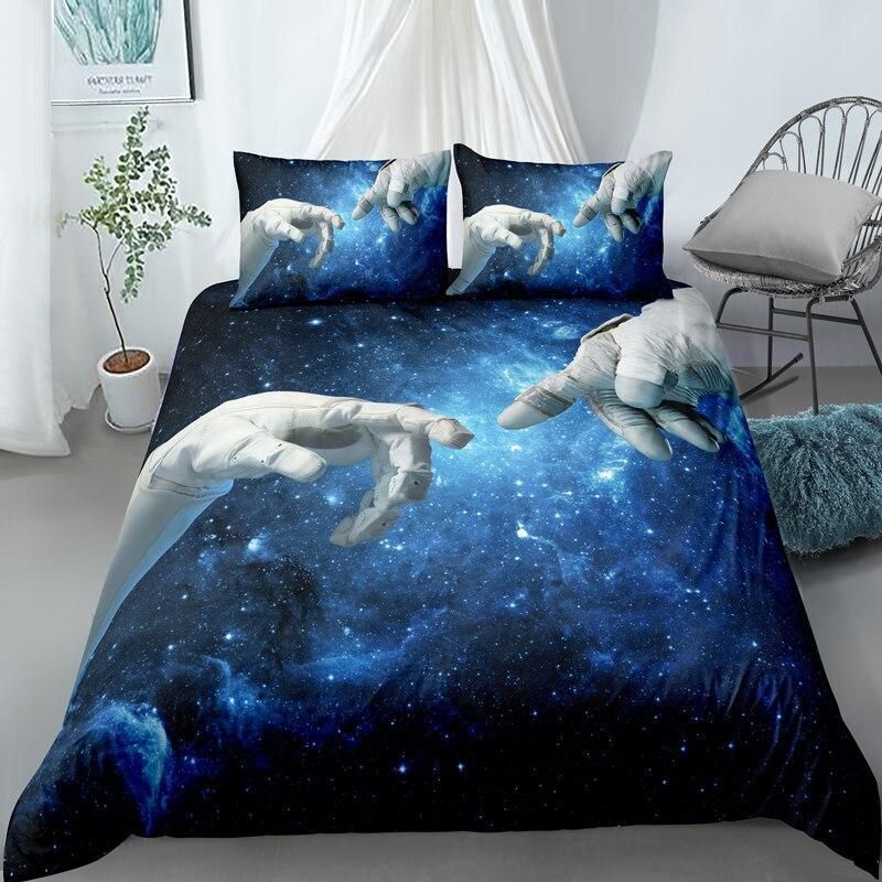 Blue Galaxy Touch Hand Bedding Set