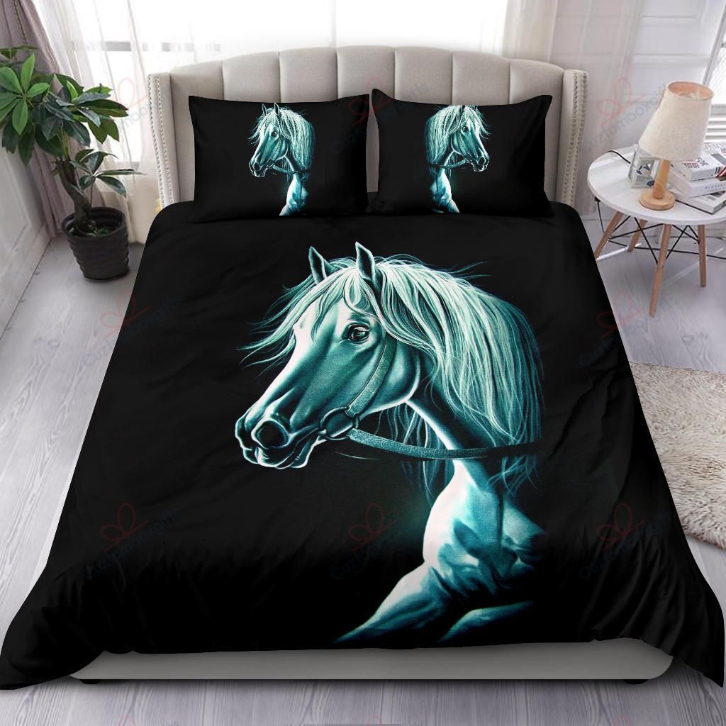 Blue Horse Bedding Set