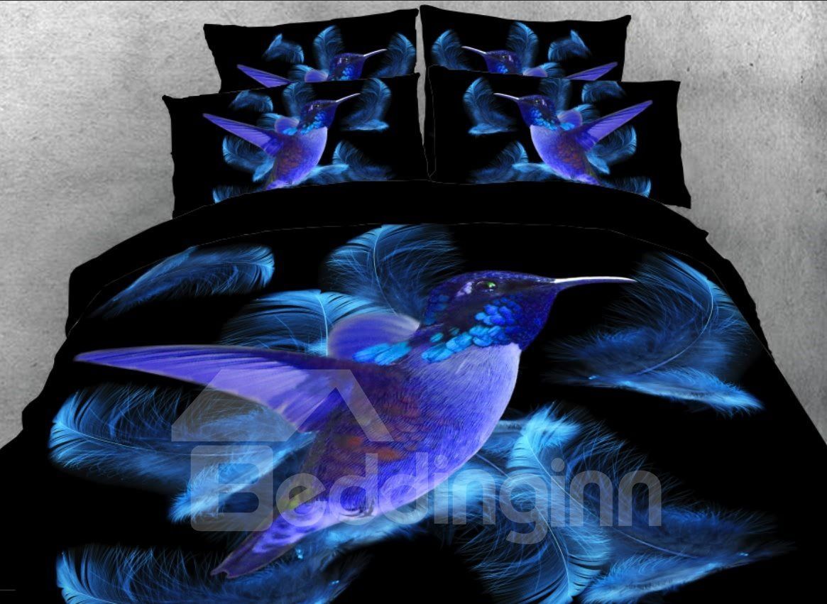 Blue Hummingbird Bedding Set