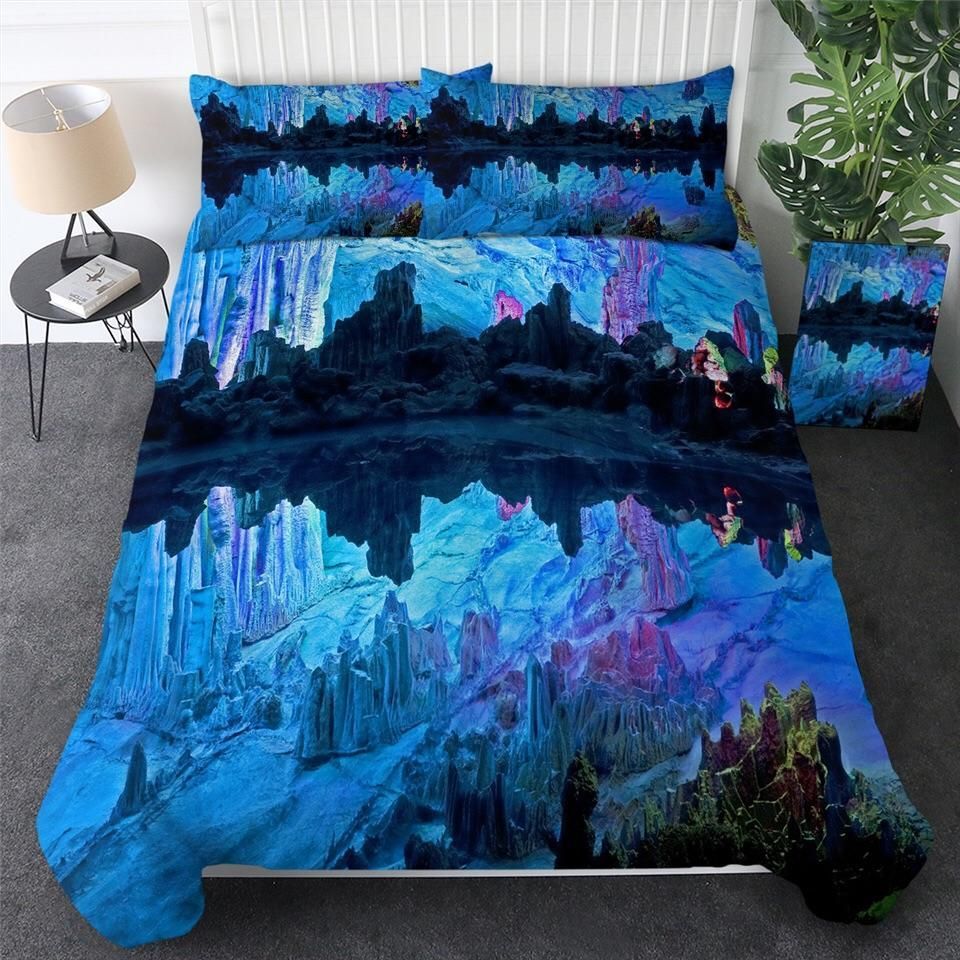 Blue Light Inside Cave Bedding Set