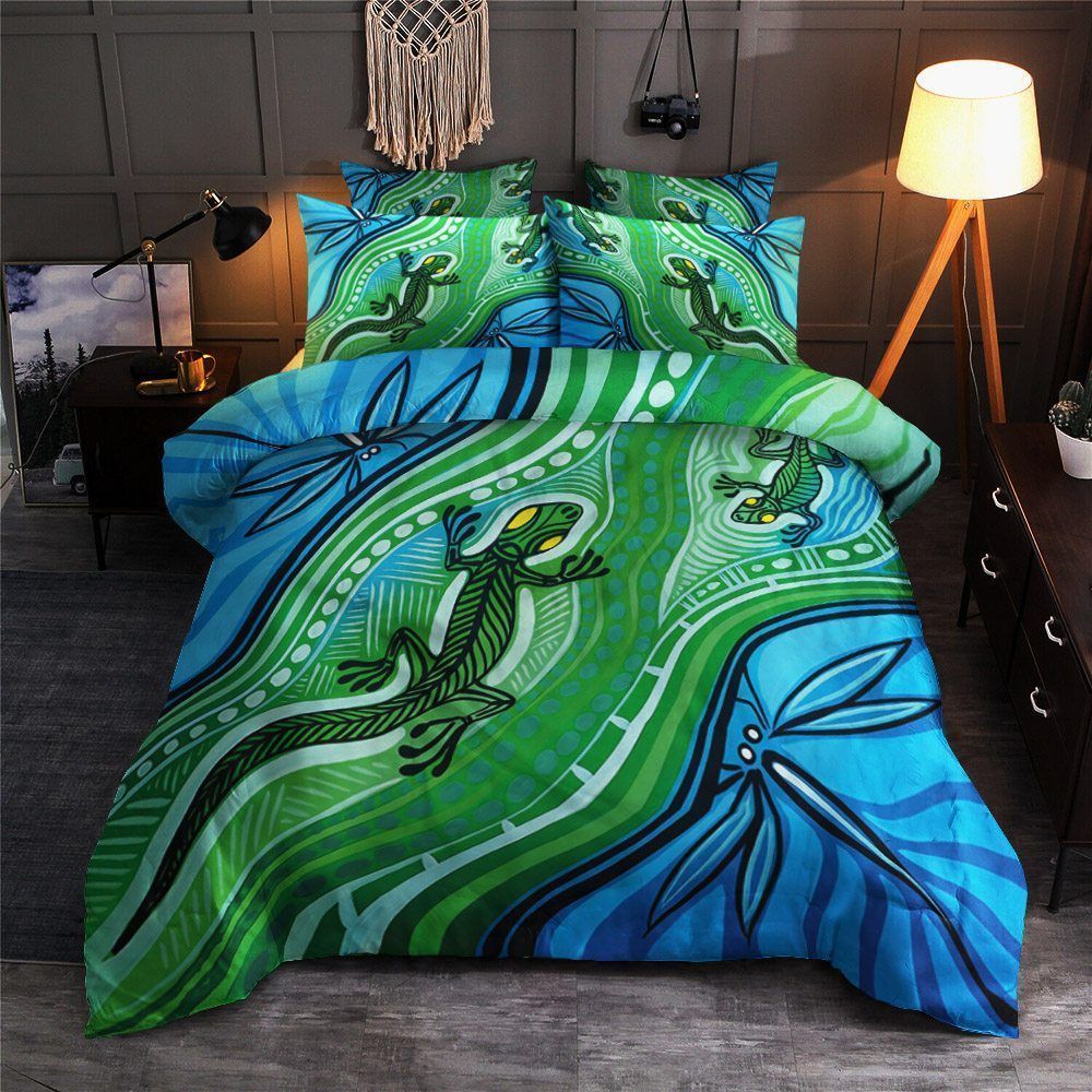 Blue Lizard Bedding Set