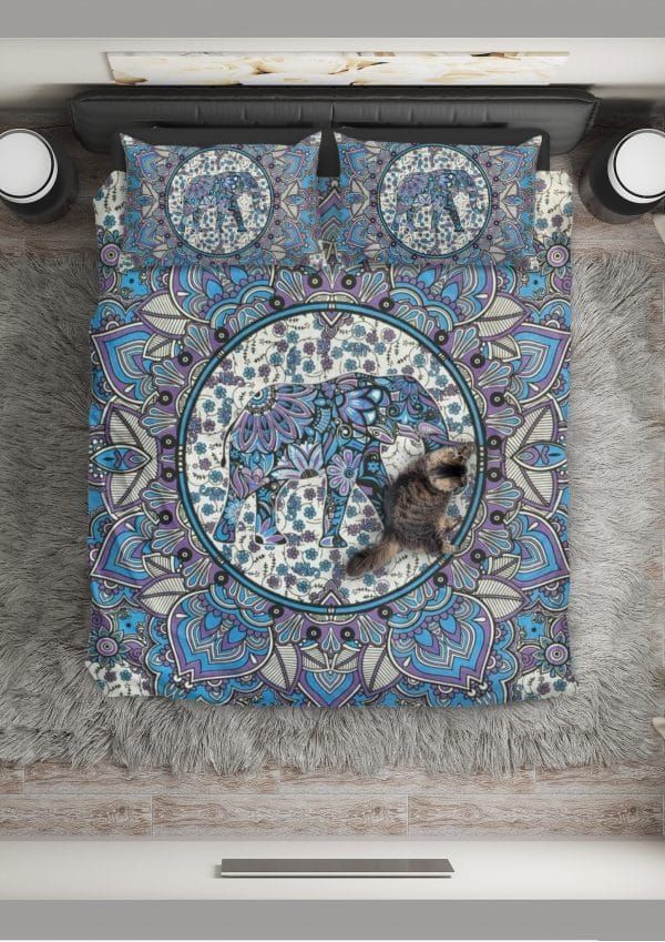 Blue Mandala Elephant Bedding Set