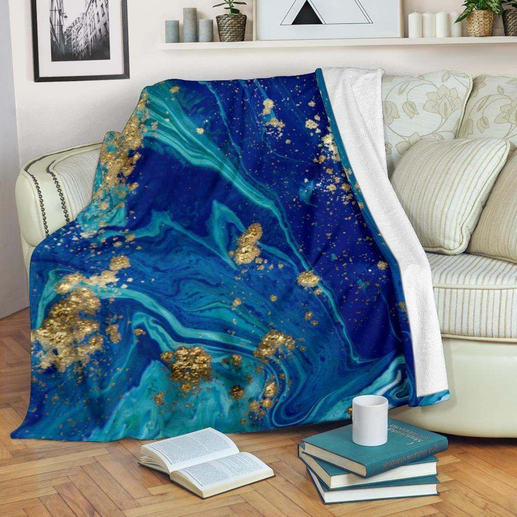 Blue Marble Sherpa Fleece Blanket