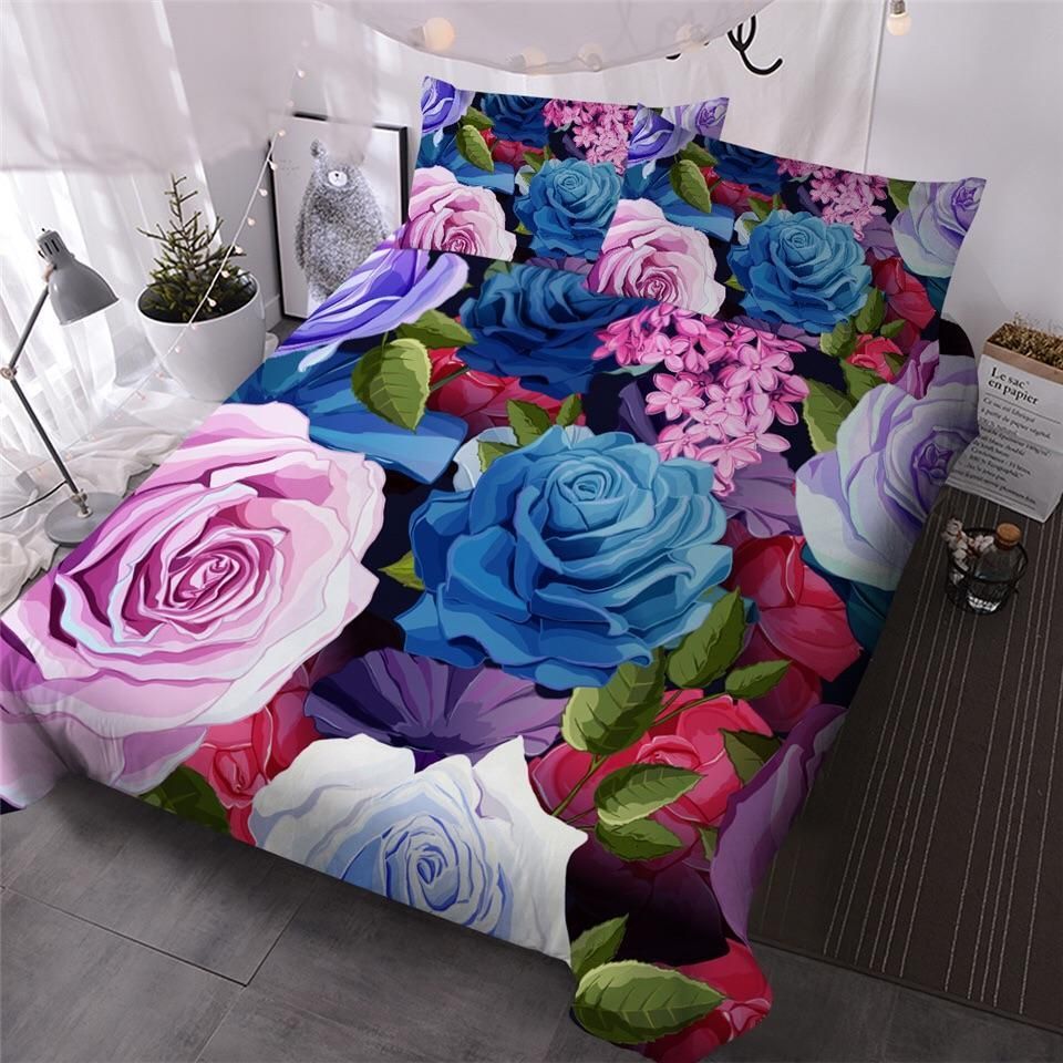 Blue Moon Blue Roses Bedding Set
