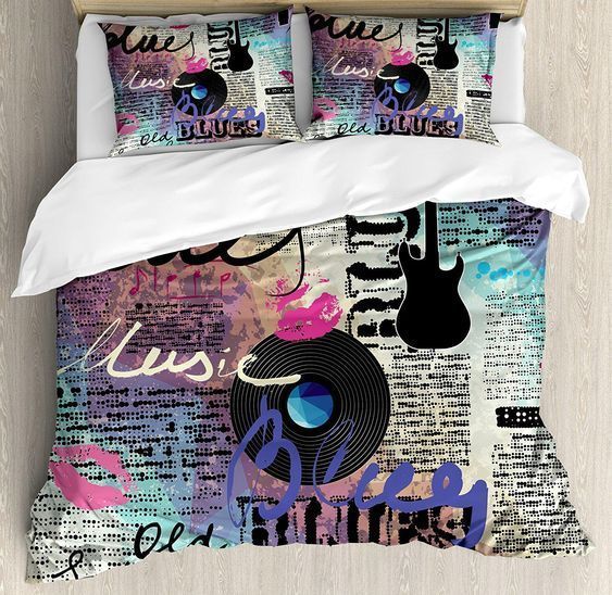 Blue Music Bedding Set