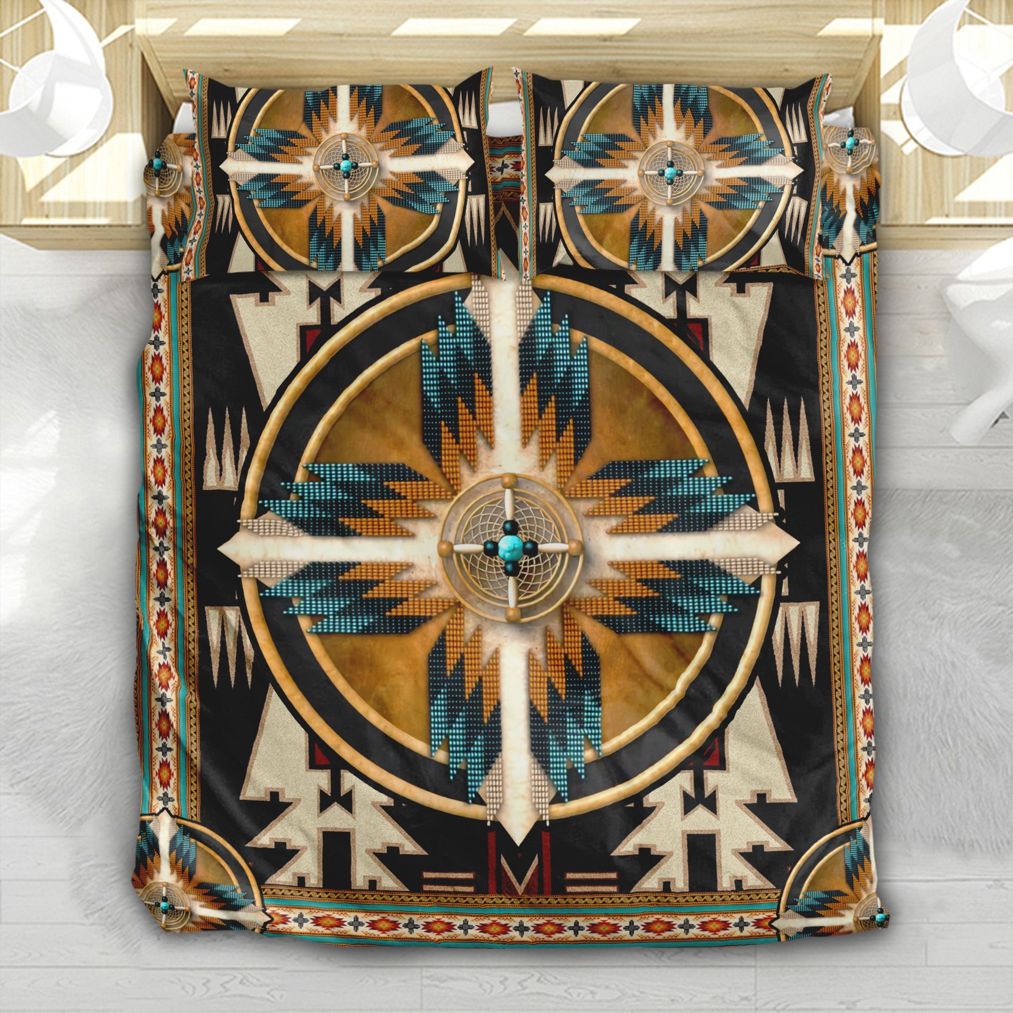 Blue Native American Bedding Set