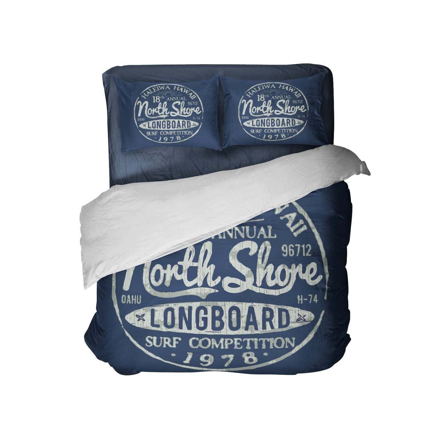 Blue North Shore Haleiwa Hawaii Surfer Bedding Set
