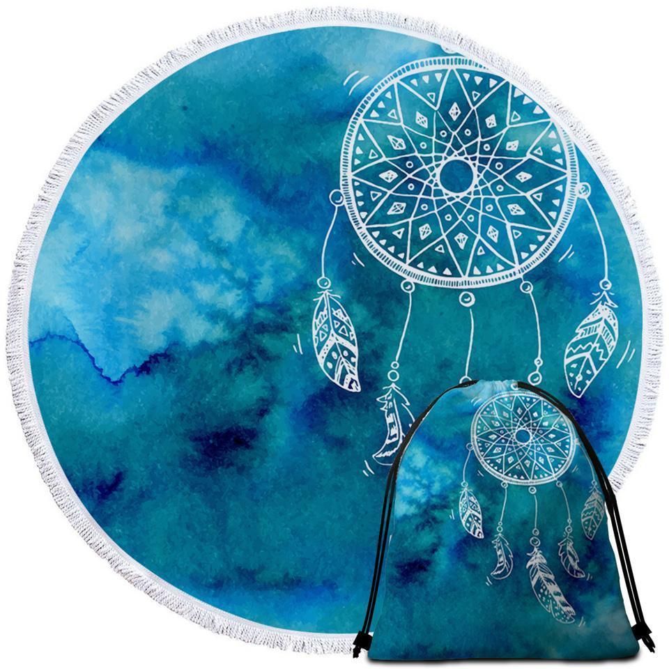 Blue Ocean Dreaming Printed Round Beach Towel