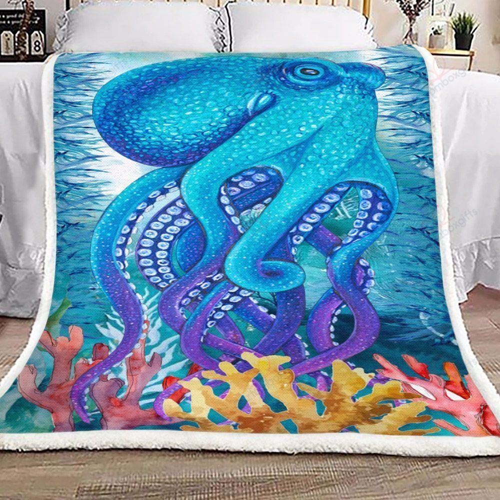 Blue Octopus Fleece Blanket