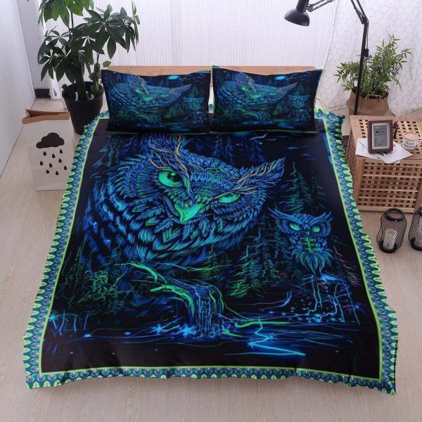 Blue Owl Bedding Set