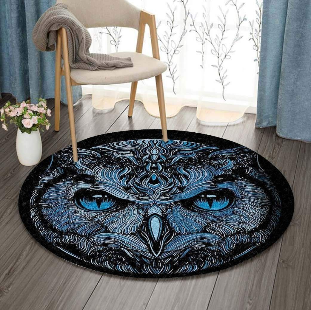 Blue Owl Round Carpet
