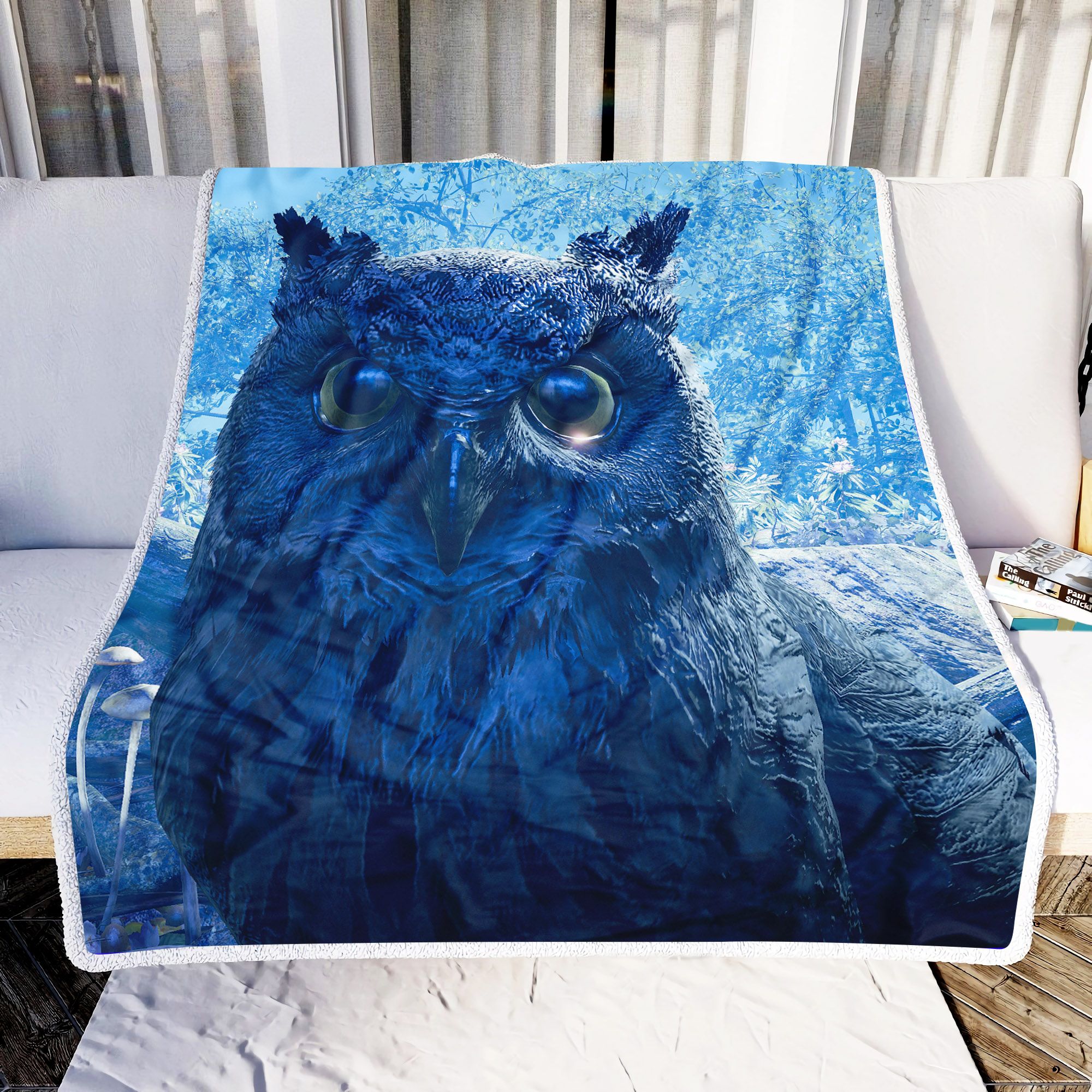 Blue Owl Fleece Blanket