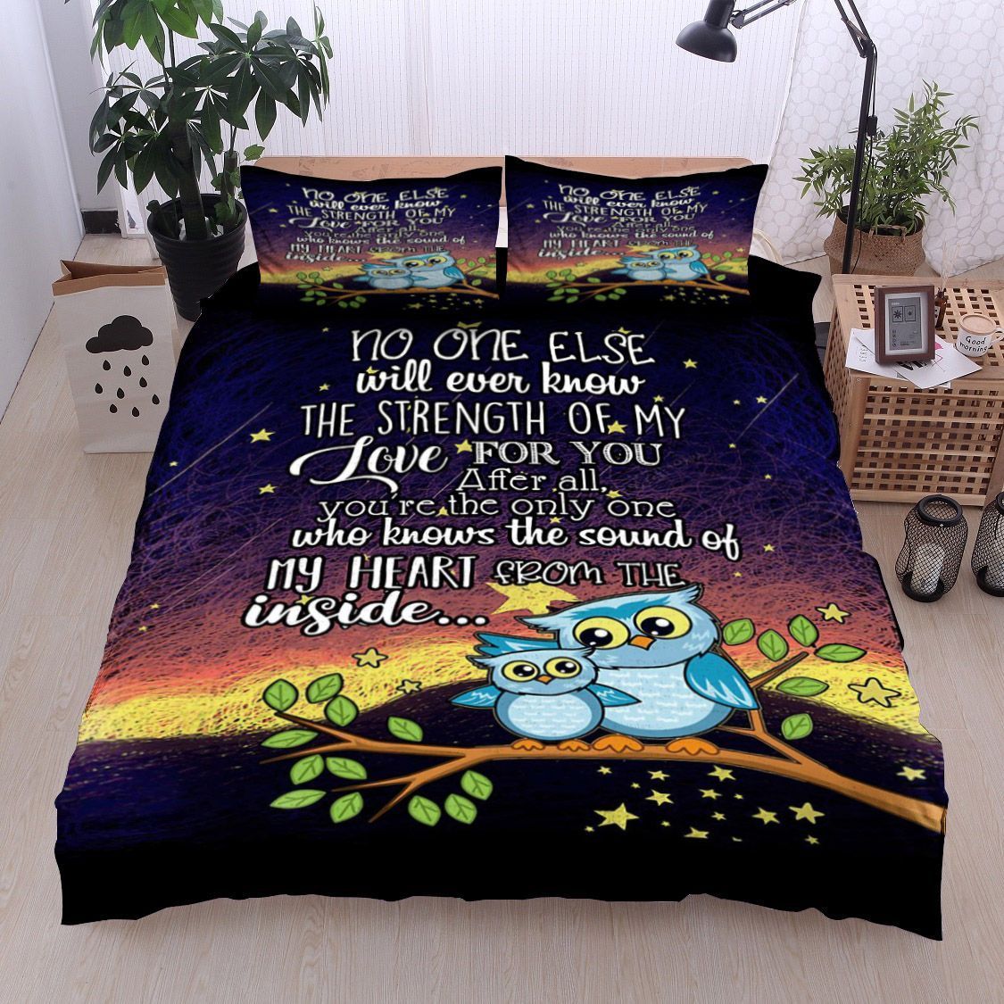 Blue Owl Night Bedding Set