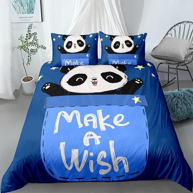 Blue Panda Bedding Set