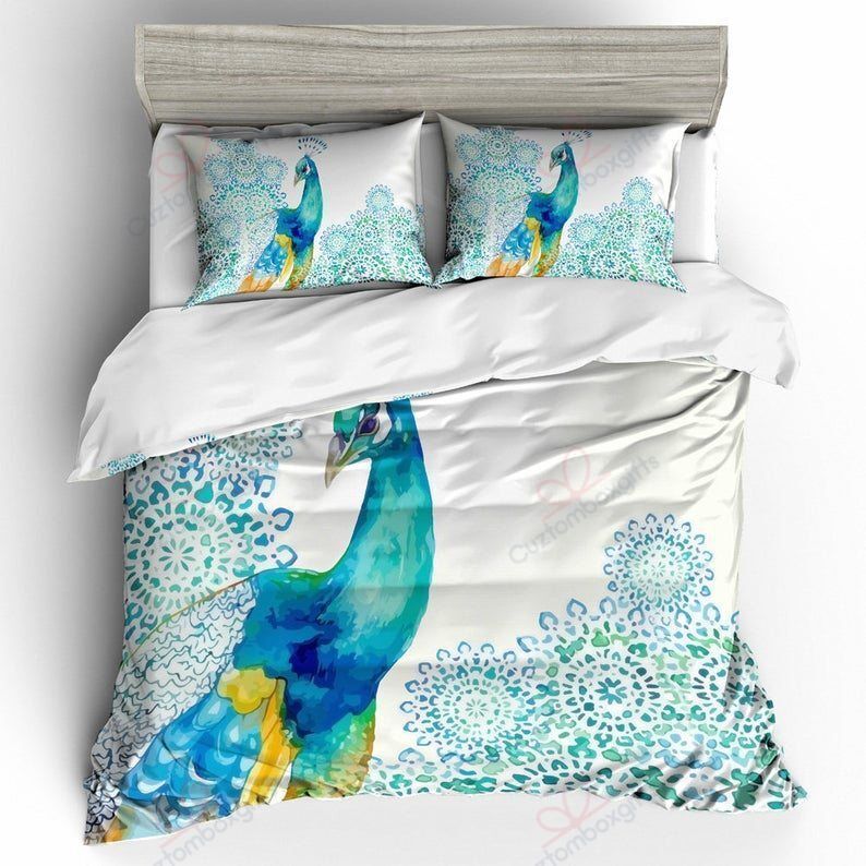 Blue Peacock Bedding Set