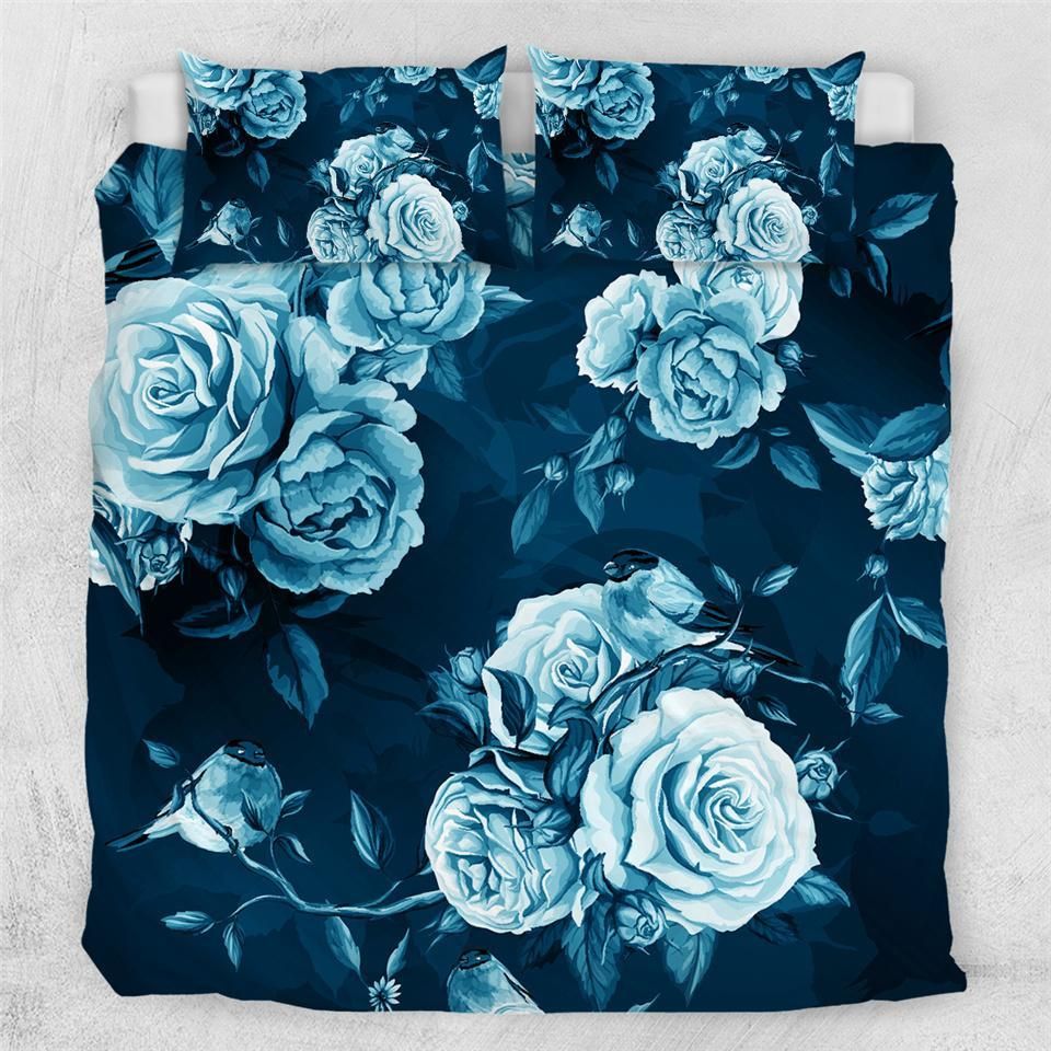 Blue Roses 3d Bedding Set