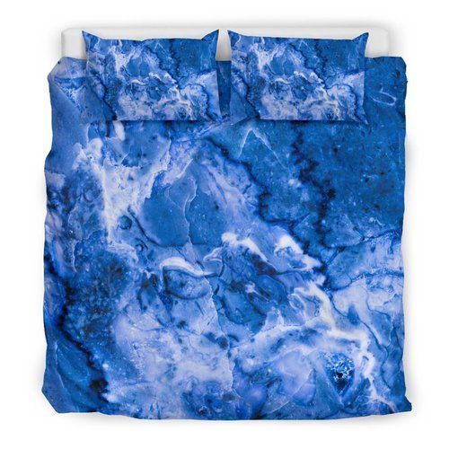 Blue Sapphire Marble Bedding Set