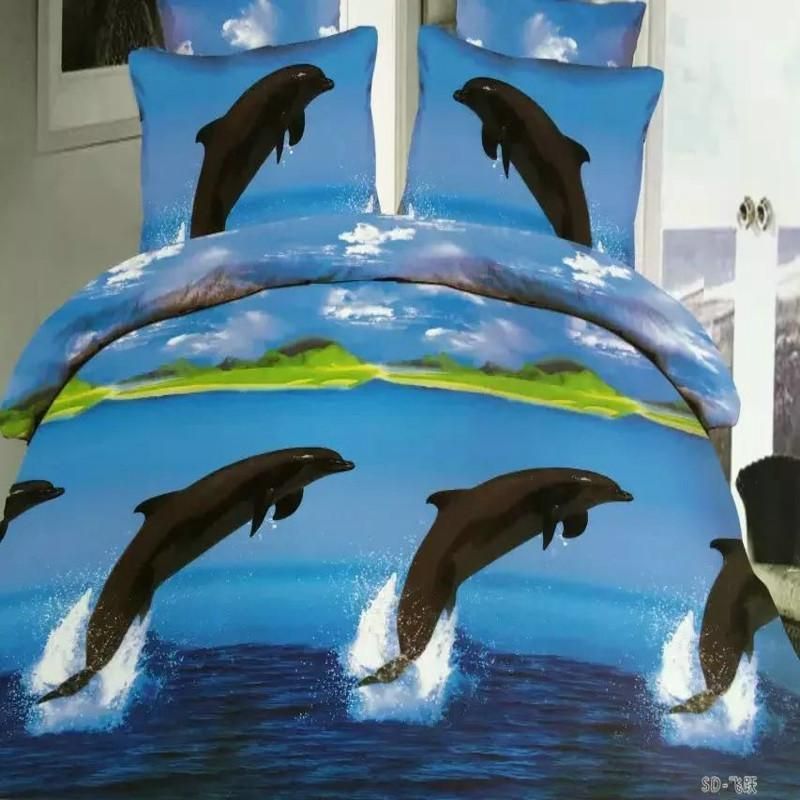 Blue Sea Dolphin Bedding Set