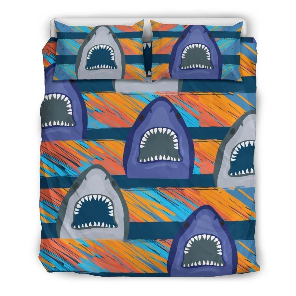 Blue Shark Pattern Bedding Set