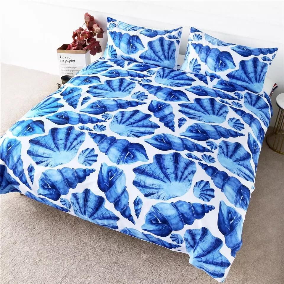 Blue Shells Bedding Set