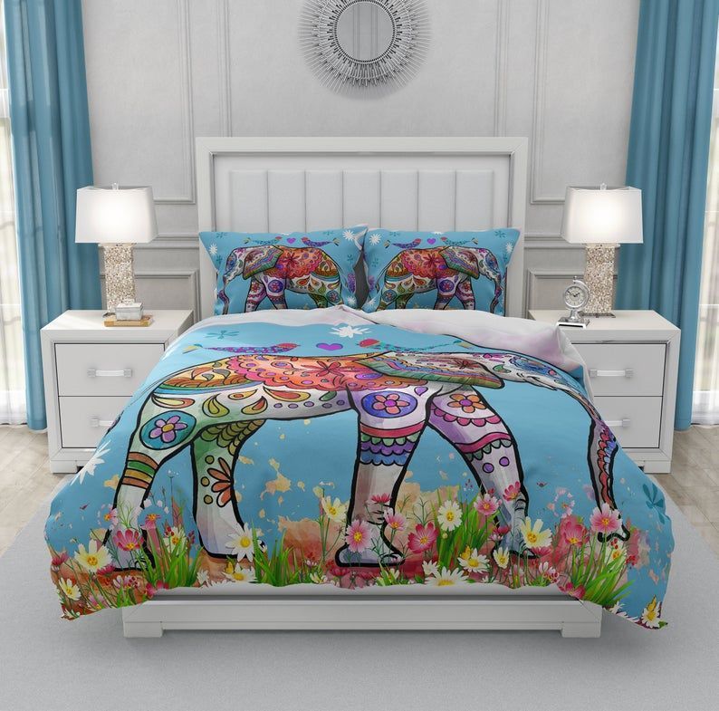 Blue Skies Elephant Bedding Set