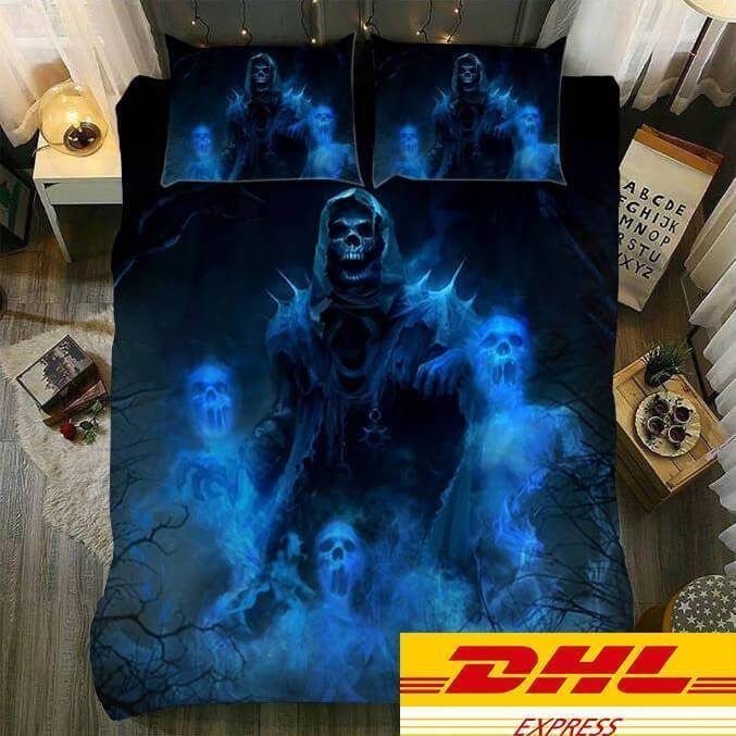 Blue Skull Bedding Set