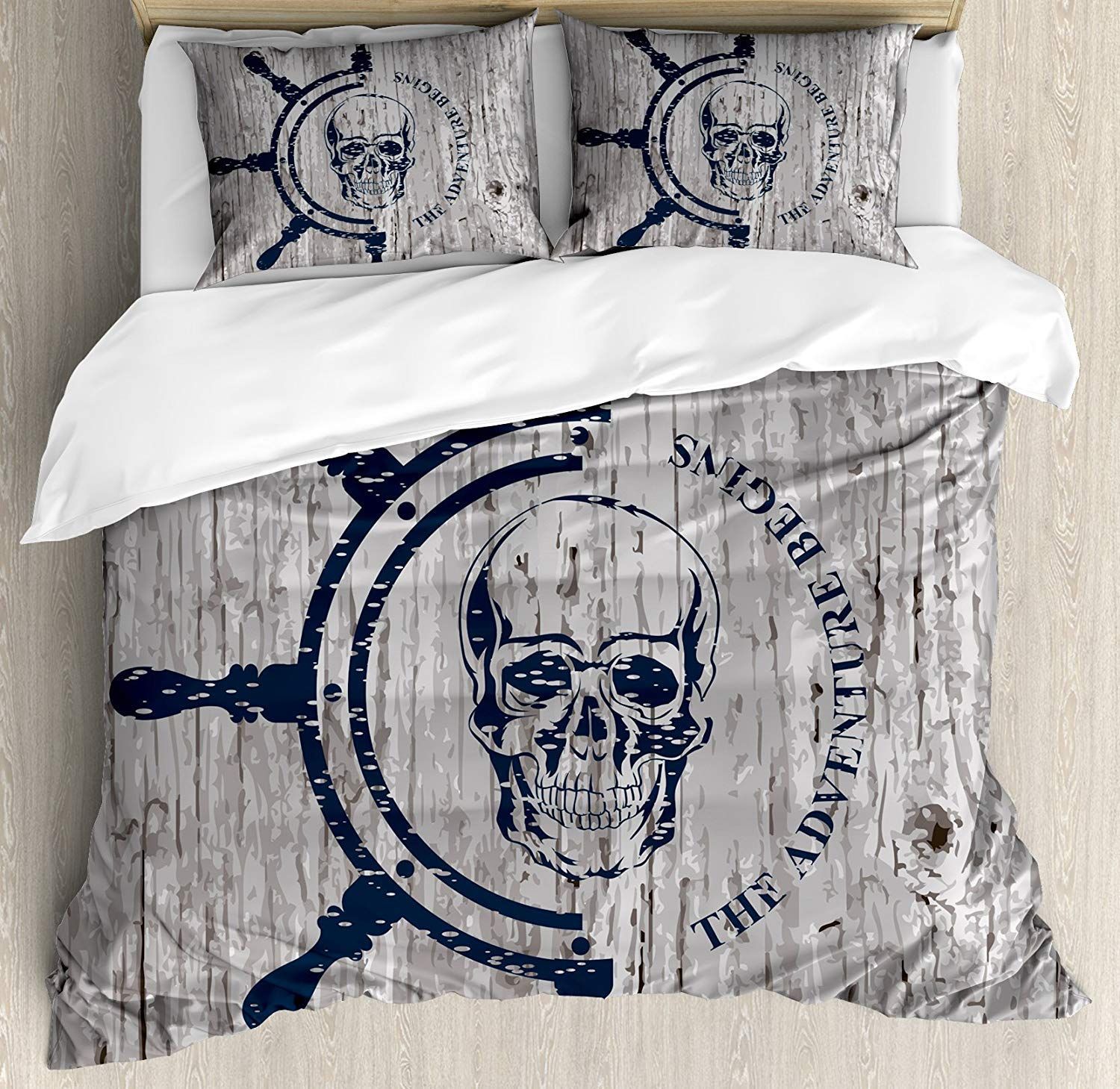 Blue Skull Bedding Set