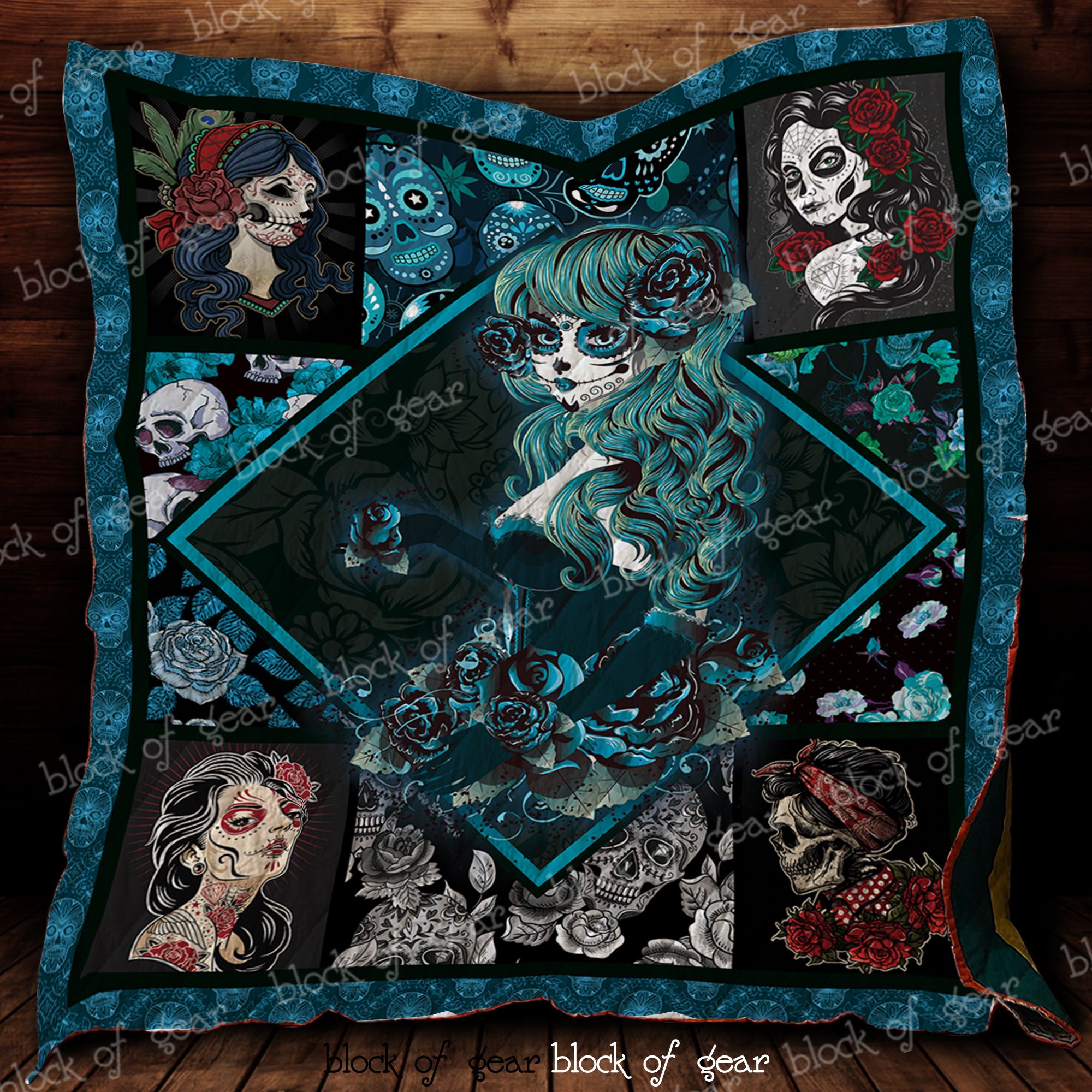 Blue Skull Girl Quilt D404 Dhc11121388Dd