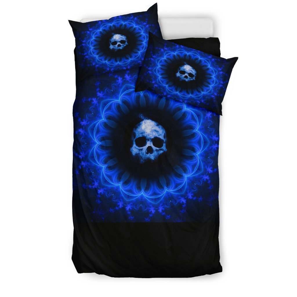 Blue Skull Gothic Fantasy Bedding Set