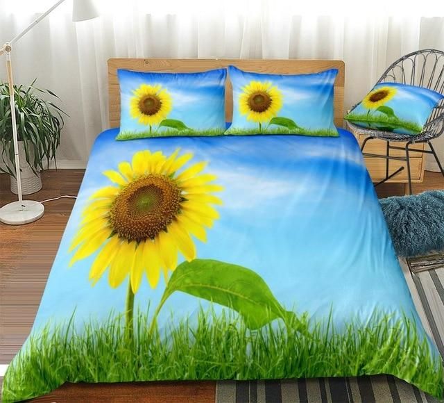 Blue Sky Sunflower Bedding Set