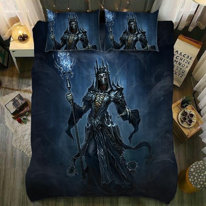 Blue Smoke Skull Bedding Set