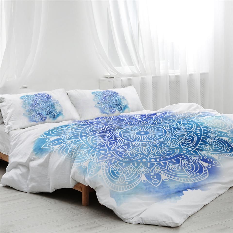 Blue Splash Mandala Bedding Set
