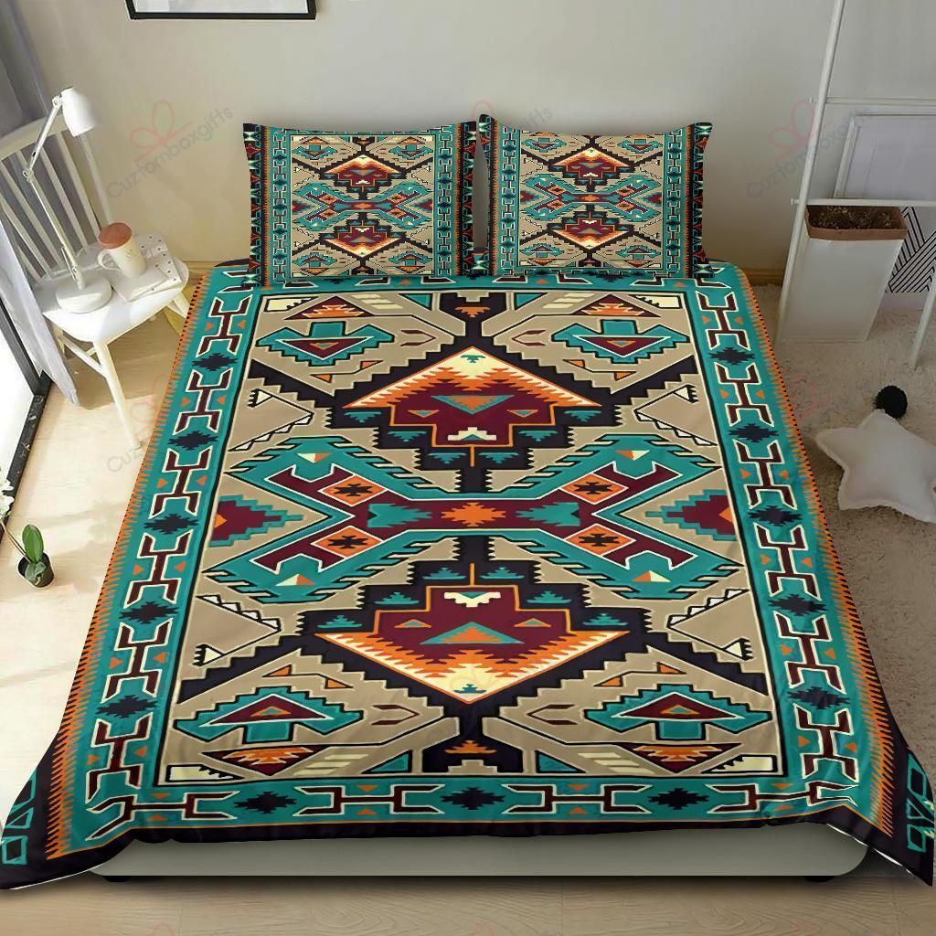 Blue Tribe Design Native American Bedding Set