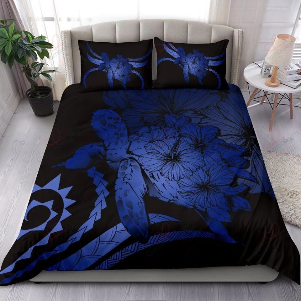 Blue Turtle Blue Hibiscus Bedding Set