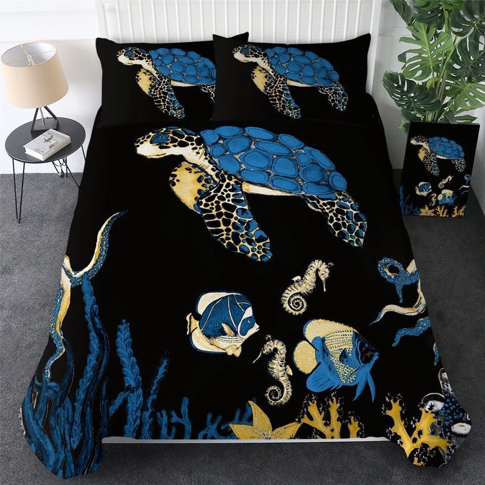 Blue Turtle Bedding Set