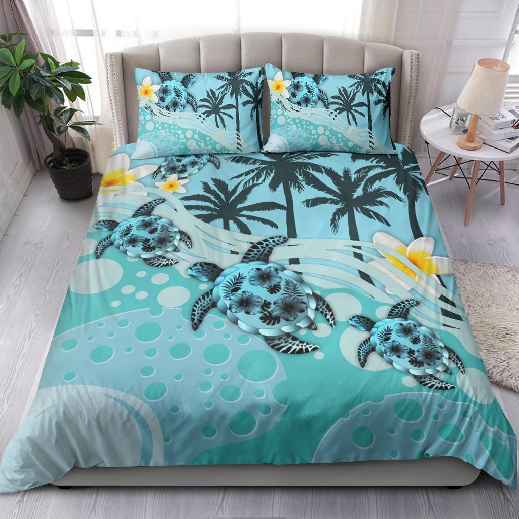 Blue Turtle Hibiscus Samoa Bedding Set