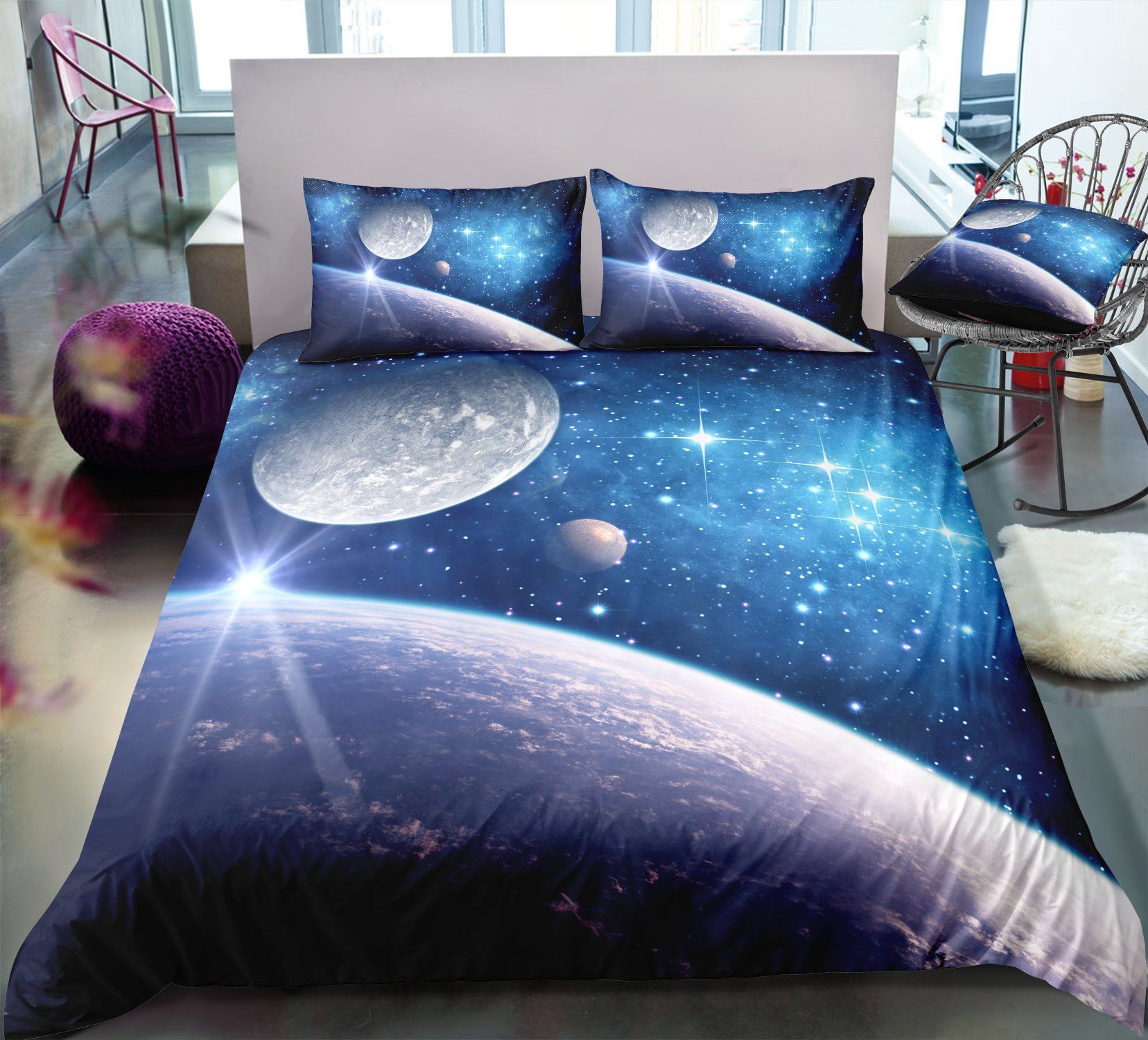 Blue Universe Time To Discover Bedding Set