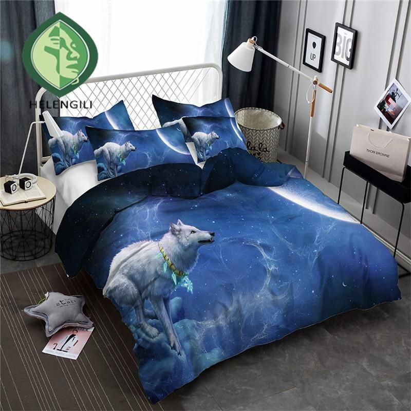 Blue Wolf Native American Bedding Set