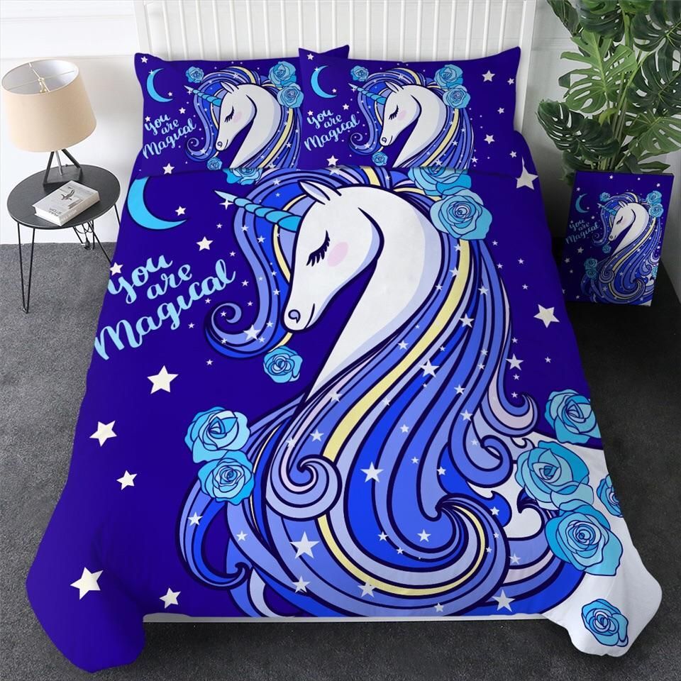 Blue You Are Magical Unicorn Bedding Set