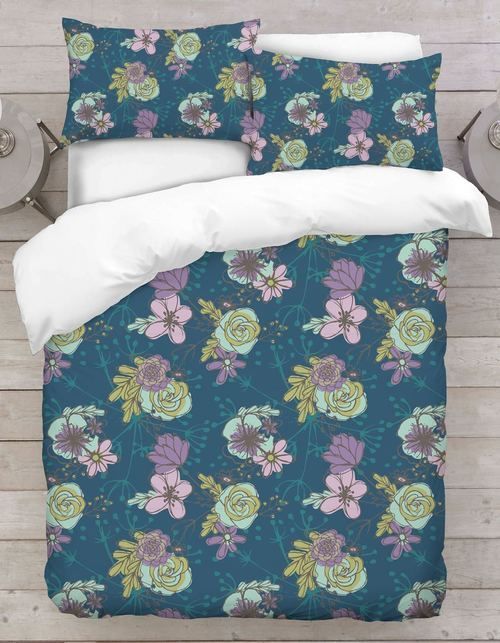 Blushing Blooms 3D Duvet Cover