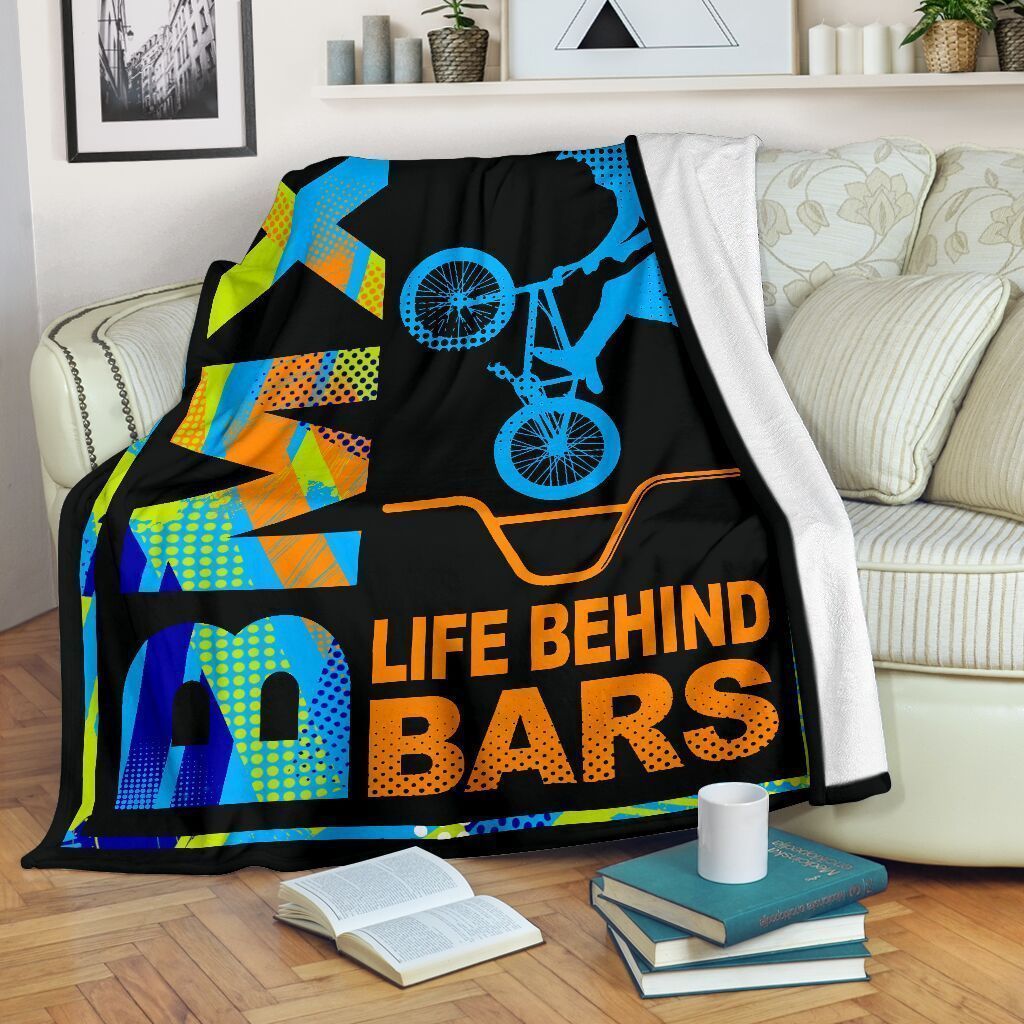 Bmx Life Behind Bars Sherpa Fleece Blanket