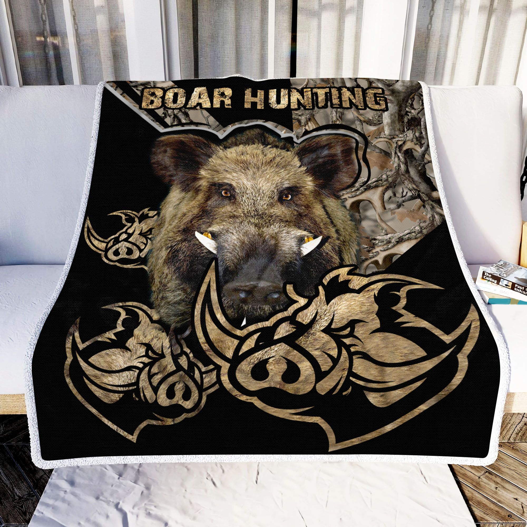 Boar Hunting Fleece Blanket