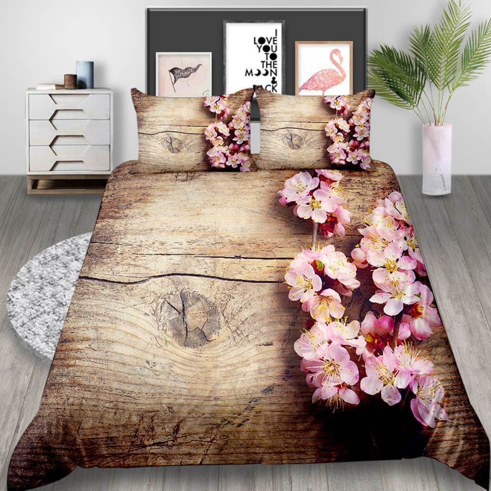 Board Flower Retro Printed Bedding Set