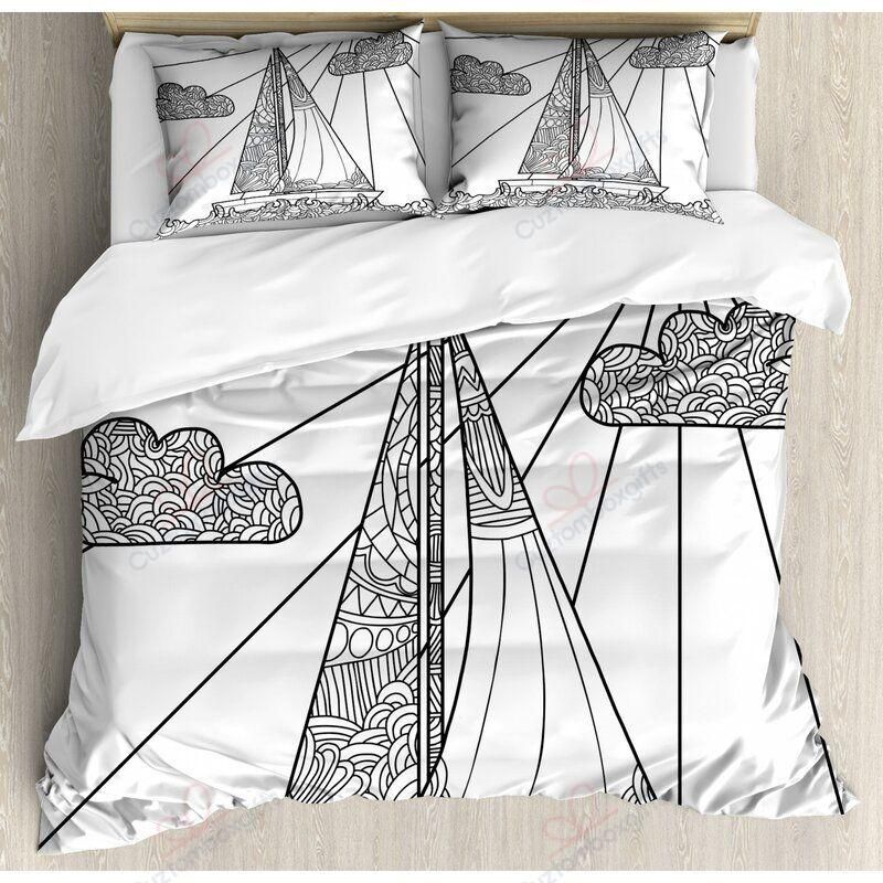 Boat And Printed Bedding Set