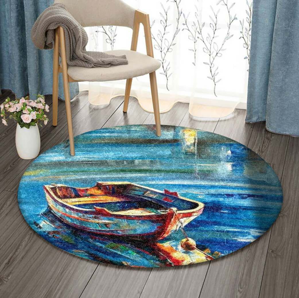 Boat Driving Round Carpet