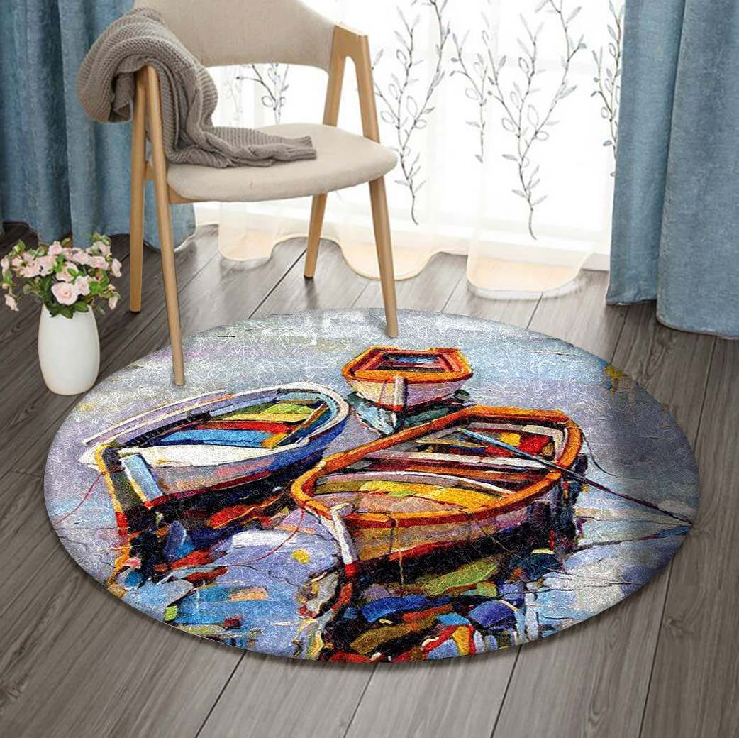 Boat Driving Round Carpet