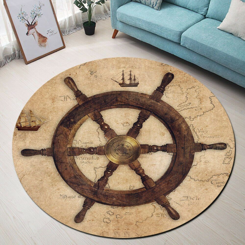Boat Helm Round Carpet