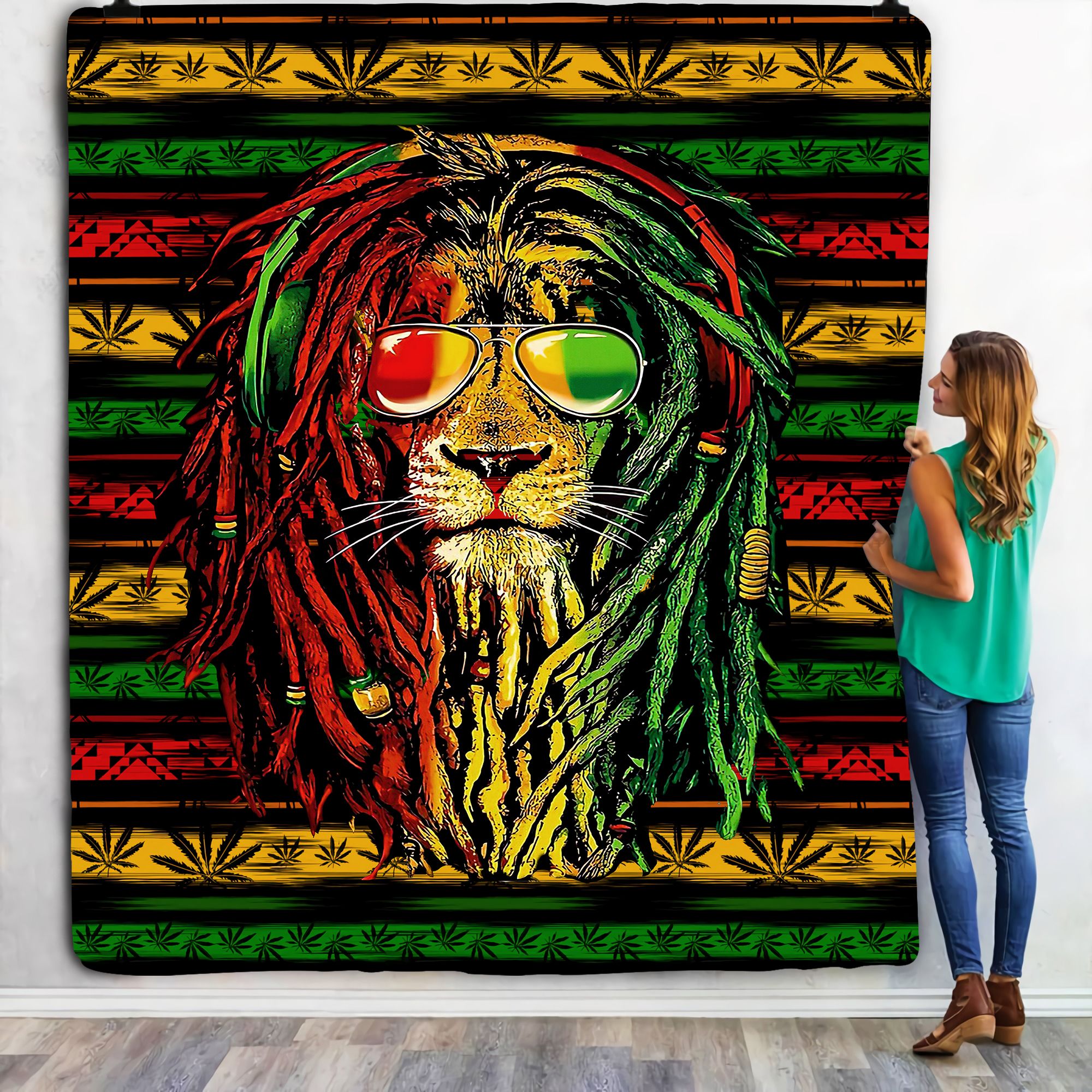 Bob Marley Lion Fleece Blanket