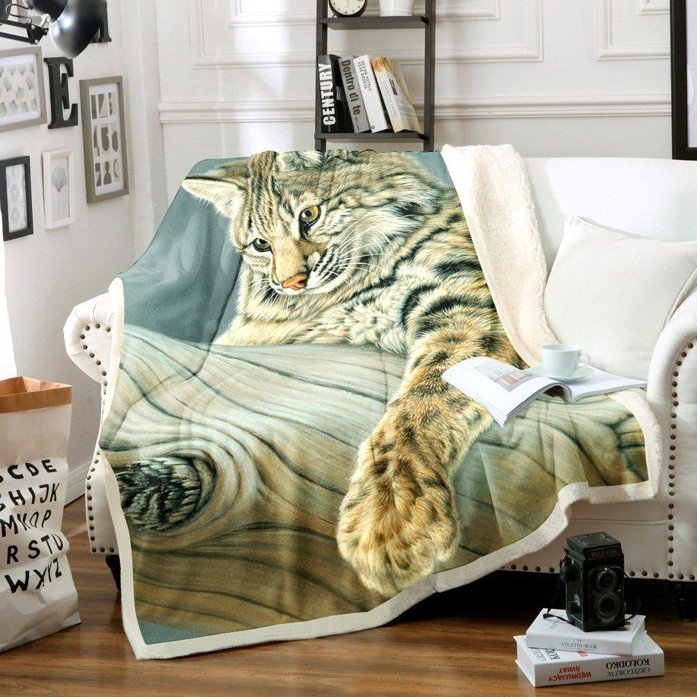 Bobcat Sherpa Fleece Blanket