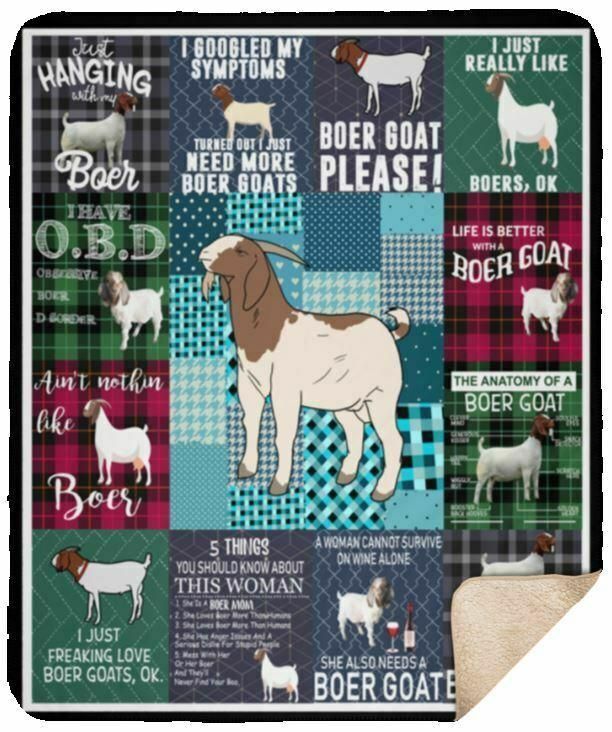 Boer Goat Sherpa Fleece Blanket